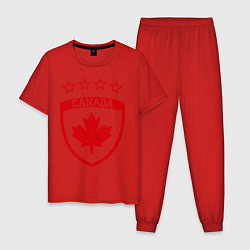 Пижама хлопковая мужская Canada: 4 Stars, цвет: красный