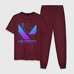 Пижама хлопковая мужская VALORANT, цвет: меланж-бордовый