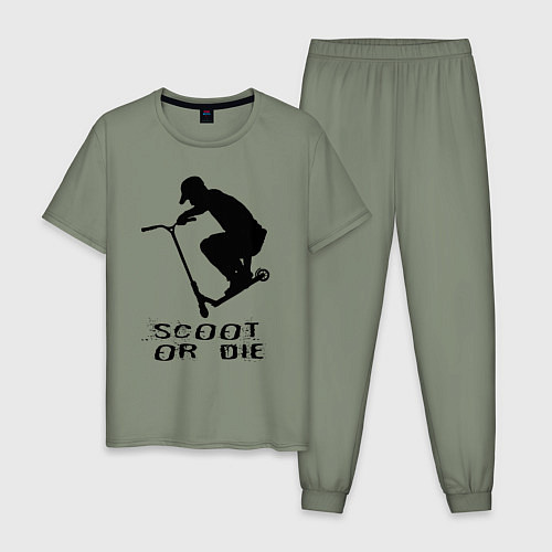 Мужская пижама Самокат фристайл трюк экстрим / Авокадо – фото 1
