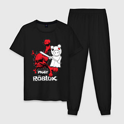 Пижама хлопковая мужская Свинка Пигги из Roblox, цвет: черный