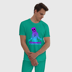 Пижама хлопковая мужская FORTNITE x MARSHMELLO, цвет: зеленый — фото 2