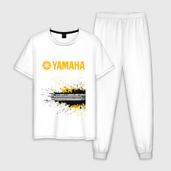 Пижама хлопковая мужская YAMAHA Z, цвет: белый
