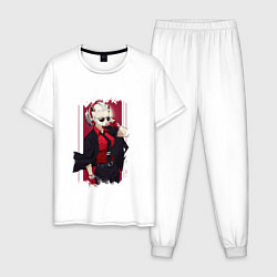 Пижама хлопковая мужская Justice Z, цвет: белый