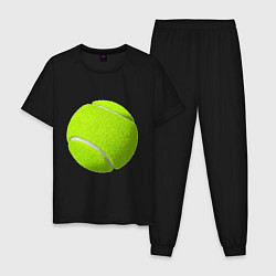 Пижама хлопковая мужская Теннис, цвет: черный