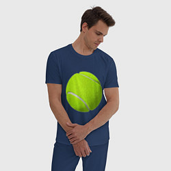Пижама хлопковая мужская Теннис, цвет: тёмно-синий — фото 2