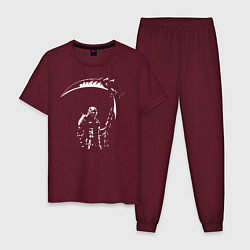 Пижама хлопковая мужская Ад Данте, цвет: меланж-бордовый