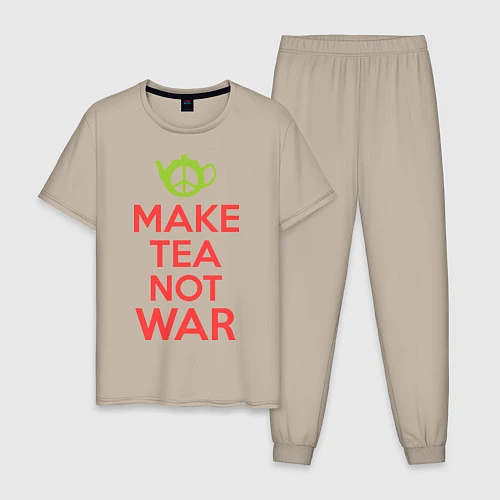 Мужская пижама Make tea not war / Миндальный – фото 1