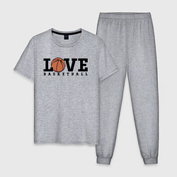 Пижама хлопковая мужская Love Basketball, цвет: меланж