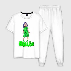 Пижама хлопковая мужская Билли айлиш, цвет: белый