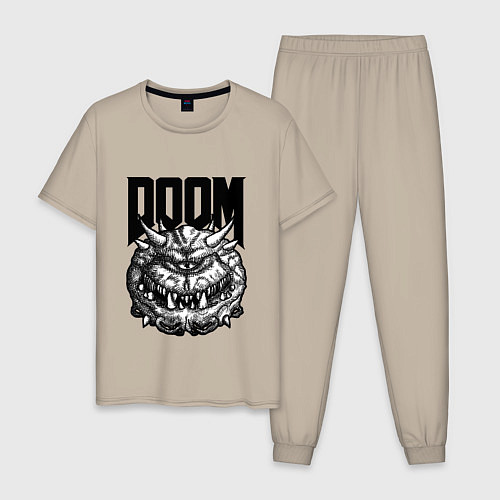 Мужская пижама КАКОДЕМОН DOOM Z / Миндальный – фото 1