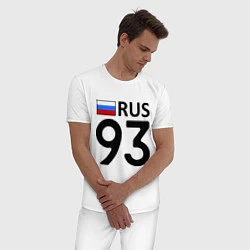 Пижама хлопковая мужская RUS 93, цвет: белый — фото 2