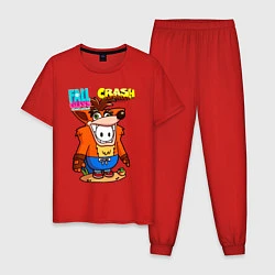 Пижама хлопковая мужская Fall Guys CRASH fox, цвет: красный