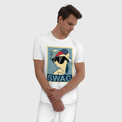 Пижама хлопковая мужская Rainbow Dash swag, цвет: белый — фото 2