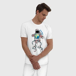 Пижама хлопковая мужская Elon Musk, цвет: белый — фото 2