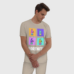 Пижама хлопковая мужская Фортнайт поп-ап, цвет: миндальный — фото 2