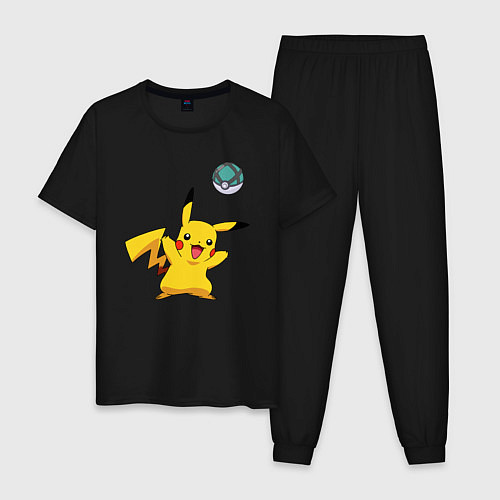 Мужская пижама Pokemon pikachu 1 / Черный – фото 1