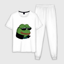 Пижама хлопковая мужская Pepe в очках EZ, цвет: белый