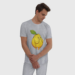 Пижама хлопковая мужская Милая груша, цвет: меланж — фото 2