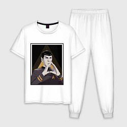 Пижама хлопковая мужская Spock Z, цвет: белый