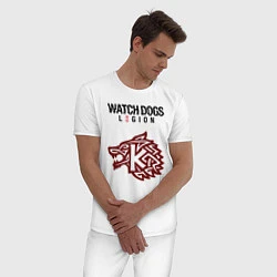 Пижама хлопковая мужская Преступность Watch Dogs Legion, цвет: белый — фото 2