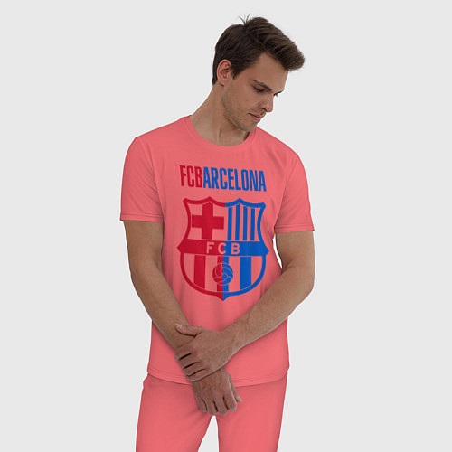Мужская пижама Barcelona FC / Коралловый – фото 3