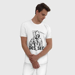 Пижама хлопковая мужская Watch dogs Des Sec Z, цвет: белый — фото 2