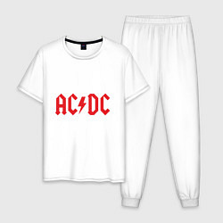 Пижама хлопковая мужская ACDC, цвет: белый