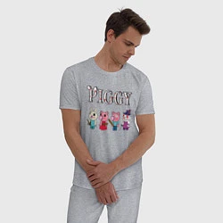 Пижама хлопковая мужская ROBLOX PIGGY, цвет: меланж — фото 2