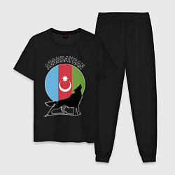 Пижама хлопковая мужская Азербайджан, цвет: черный
