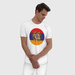 Пижама хлопковая мужская Армения, цвет: белый — фото 2