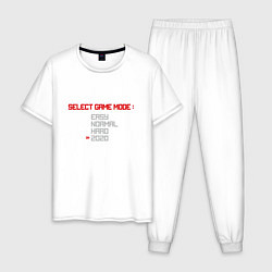 Пижама хлопковая мужская Режим игры - 2020, цвет: белый