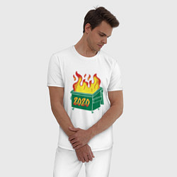 Пижама хлопковая мужская Гори 2020, цвет: белый — фото 2
