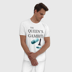 Пижама хлопковая мужская The queens gambit, цвет: белый — фото 2
