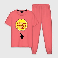 Пижама хлопковая мужская CHUPA CHUPS, цвет: коралловый