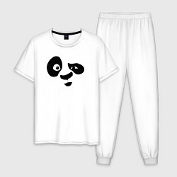Пижама хлопковая мужская Панда, цвет: белый