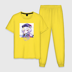Пижама хлопковая мужская Qiqi, цвет: желтый