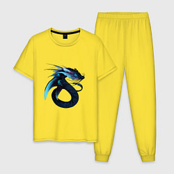 Пижама хлопковая мужская Морской левиафан, цвет: желтый