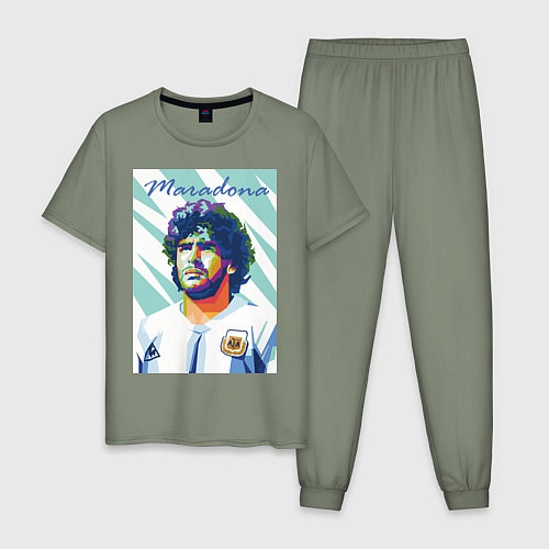 Мужская пижама Марадона золотой мальчик / Авокадо – фото 1