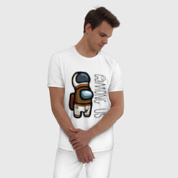 Пижама хлопковая мужская Among Us Z, цвет: белый — фото 2