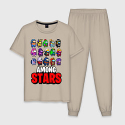 Пижама хлопковая мужская AMONG US X BRAWL STARS, цвет: миндальный