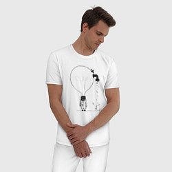 Пижама хлопковая мужская Absurd 4, цвет: белый — фото 2