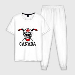 Пижама хлопковая мужская Canada: Hot Ice, цвет: белый