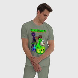 Пижама хлопковая мужская Minecraft, цвет: авокадо — фото 2