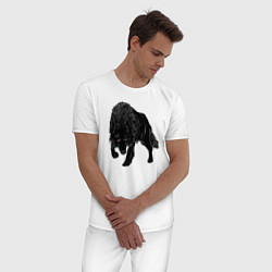 Пижама хлопковая мужская Черный Волк, цвет: белый — фото 2