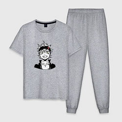 Пижама хлопковая мужская Черный клевер, Аста, цвет: меланж