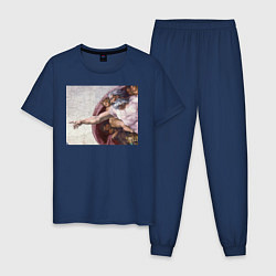 Пижама хлопковая мужская Искусство, цвет: тёмно-синий