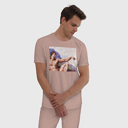 Пижама хлопковая мужская Искусство, цвет: пыльно-розовый — фото 2