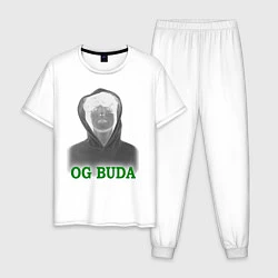 Пижама хлопковая мужская OG Buda реп-исполнитель, цвет: белый