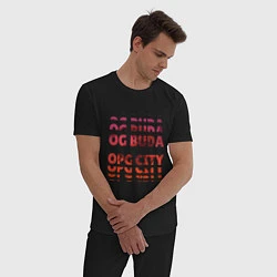 Пижама хлопковая мужская OG Buda OPG City Strobe Effect, цвет: черный — фото 2