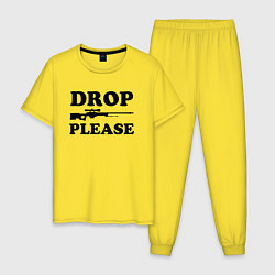Пижама хлопковая мужская Drop Please, цвет: желтый